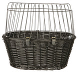 Trixie Wilgen Fietsmand Voorop Zwart Met Kussen En Kap 50X35X41 Cm
