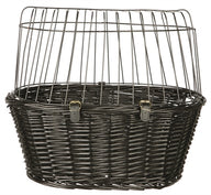 Trixie Wilgen Fietsmand Voorop Zwart Met Kussen En Kap 50X35X41 Cm