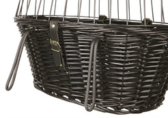 Trixie Wilgen Fietsmand Voorop Zwart Met Kussen En Kap 50X35X41 Cm
