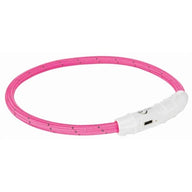 Trixie Lichtgevende Halsband Hond Flash Usb Tpu / Nylon Roze 65X0,7 Cm