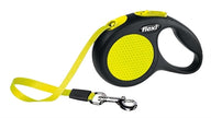 Flexi Rollijn New Classic Neon Tape Zwart / Geel S 5 Mtr
