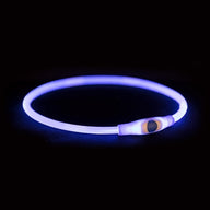 Trixie Lichtgevende Halsband Usb Flash Light Oplaadbaar Tpu Blauw 40X0,8 Cm