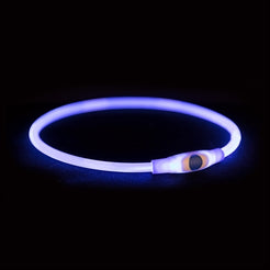 Trixie Lichtgevende Halsband Usb Flash Light Oplaadbaar Tpu Blauw 40X0,8 Cm