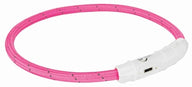 Trixie Lichtgevende Halsband Hond Flash Usb Tpu / Nylon Roze 65X0,7 Cm