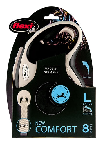 Flexi Rollijn New Comfort Tape Zwart L 8 Mtr