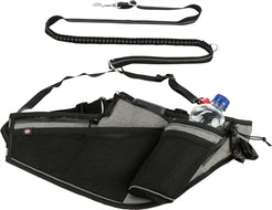 Trixie Joggingriem Met Lijn Grijs / Zwart 115-150X2 Cm / 70-130X23 Cm