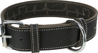 Trixie Halsband Hond Rustic Vetleer Heartbeat Zwart 38-47X4 Cm