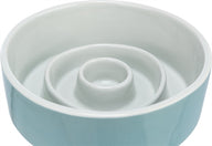 Trixie Voerbak Slowfeeding Keramiek Grijs / Blauw 17X17 Cm 900 Ml