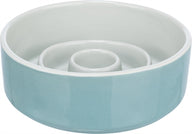 Trixie Voerbak Slowfeeding Keramiek Grijs / Blauw 17X17 Cm 900 Ml