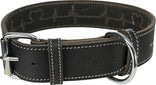 Trixie Rustic Vetleer Halsband Hond Heartbeat Zwart 34-40X3 Cm