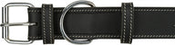 Trixie Rustic Vetleer Halsband Hond Heartbeat Zwart 34-40X3 Cm
