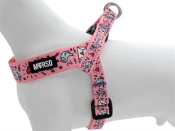 Morso Mini Hondentuig Verstelbaar Gerecycled Sweet Tweet Roze 24-32X1,5 Cm