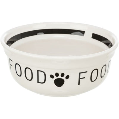 Trixie Voerbak Hond Food Keramiek Wit / Zwart 250 Ml 13 Cm