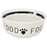 Trixie Voerbak Hond Food Keramiek Wit / Zwart 250 Ml 13 Cm