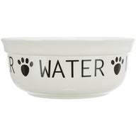 Trixie Drinkbak Hond Water Keramiek Wit / Zwart 2,6 Ltr 25 Cm