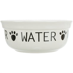 Trixie Drinkbak Hond Water Keramiek Wit / Zwart 2,6 Ltr 25 Cm