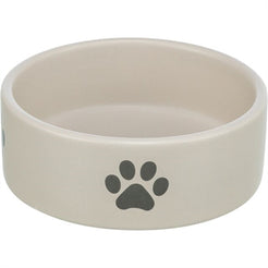 Trixie Voerbak / Drinkbak Hond Pootmotief Keramiek Lichtgrijs / Grijs 300 Ml 12 Cm
