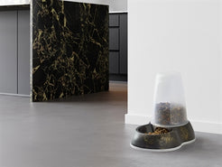Savic Voerdispencer Loop Marble Zwart / Goud 26X17,5X23 Cm 1,5 Ltr