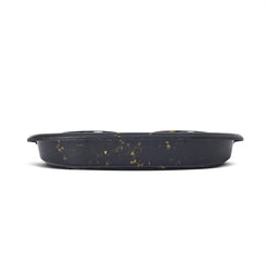 Savic Butler Voerbak En Drinkbak Met Plateau Marble Zwart / Goud 45X36X8 Cm 2X300 Ml