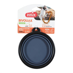 Zolux Bvk Voerbak Opvouwbaar Siliconen Blauw 13 Cm 450 Ml