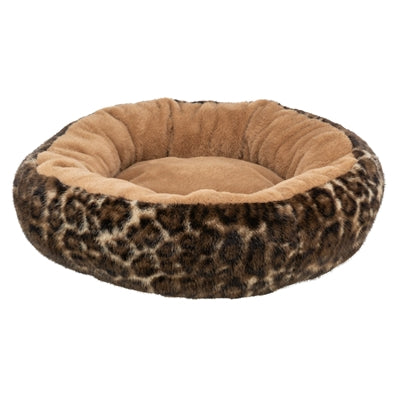Trixie Hondenmand Leo Soft Rond Pluche Bruin / Panterprint 50 Cm