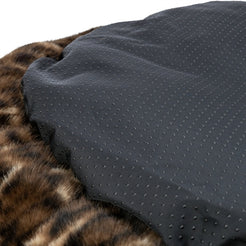 Trixie Hondenmand Leo Soft Rond Pluche Bruin / Panterprint 50 Cm