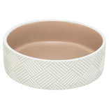 Trixie Voerbak / Drinkbak Patroon Keramiek Wit / Beige 14X14X4,5 Cm