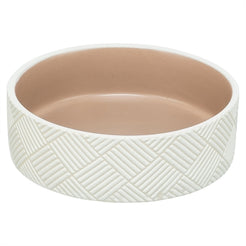 Trixie Voerbak / Drinkbak Patroon Keramiek Wit / Beige 14X14X4,5 Cm