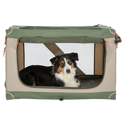 Trixie Kennel Comfy Bench Stof / Reismand Olijfgroen / Beige 47,5X70X44,5 Cm