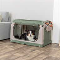 Trixie Kennel Comfy Bench Stof / Reismand Olijfgroen / Beige 47,5X70X44,5 Cm