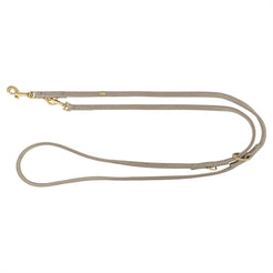 Trixie Hondenriem Pure Verstelbaar Leer Lichtgrijs M-L 200X2 Cm